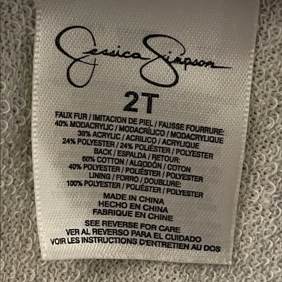 Jessica Simpson Faux Fur Hooded Vest SZ 2T - Picture 3 of 5